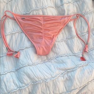Pink Victoria Secret ruched back bikini bottoms